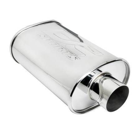 DC Sports - DC Sports Universal Oval Muffler 2.5" Inlet 3" Outlet