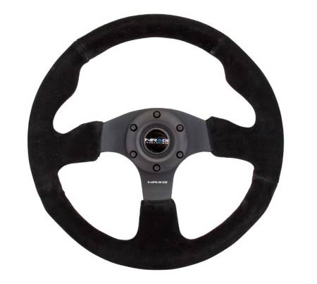 NRG Innovations - NRG Innovations Reinforced Steering Wheel (320mm) Suede w/Black Stitch