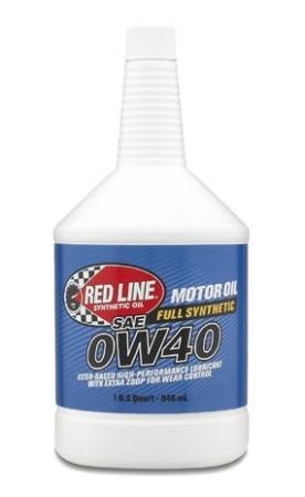 Red Line Synthetic Oil - Red Line Oil 0W40 Synthetic Motor Oil 1 Quart - Case of 12