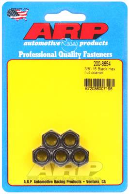 ARP - ARP 3/8-16 black coarse hex nut kit 200-8654
