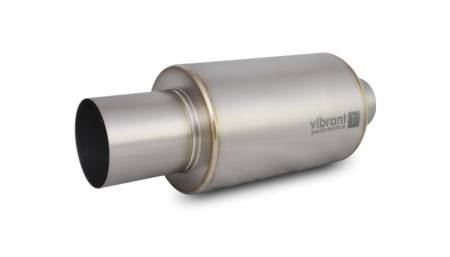 Vibrant Performance - Vibrant Performance Titanium Muffler w/Straight Cut Natural Tip 3.5in Inlet / 3.5in Outlet
