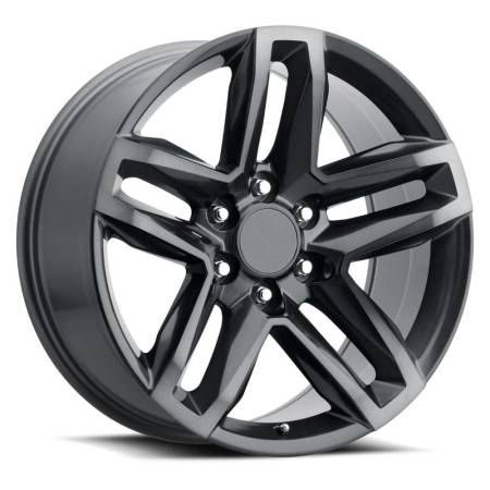 Factory Reproductions Wheels - FR 94 - Silverado Z71 Trail Boss Replica Wheel 22x9 6x5.5 ET15 78.1CB Titanium Grey with Dark Clear