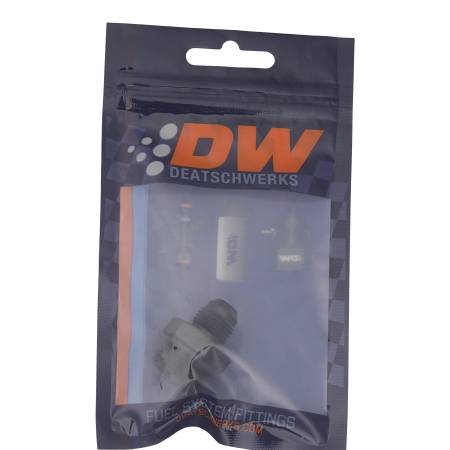 DeatschWerks - DeatschWerks 8AN ORB Male to 6AN Male Flare Adapter (Incl O-Ring) - Anodized Matte Black