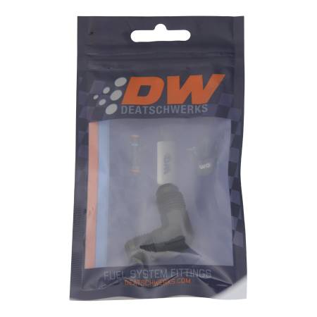 DeatschWerks - DeatschWerks 6AN Male Flare to 6AN Male Flare 90-Degree Fitting - Anodized Matte Black