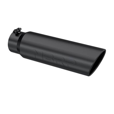 MBRP Exhaust - MBRP Universal 5in OD Angled Rolled End 4in Inlet 18in Lgth Black Finish Exhaust Tip