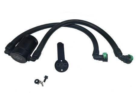 J&L Oil Separator Co - J&L 2015-2022 Ford Mustang EcoBoost Driver Side Oil Separator 3.0 - Black Anodized