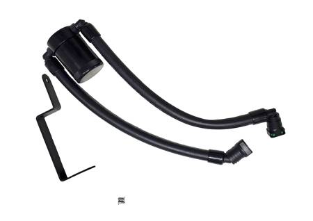 J&L Oil Separator Co - J&L 13-19 Ford Explorer Sport EcoBoost V6 Passenger Side Oil Separator 3.0 - Black Anodized