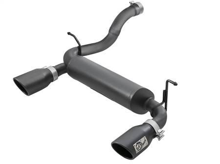 aFe Power (Advanced FLOW Engineering) - aFe Rebel Series 2.5in 409 SS Axle-Back Exhaust w/ Black Tips 2018+ Jeep Wrangler (JL) V6 3.6L