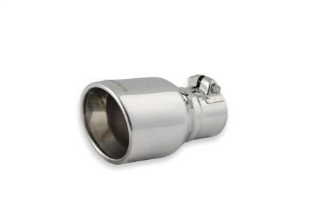 Flowmaster - Flowmaster Exhaust Tip - 4.00 In. Rolled Angle Polished Ss Fits 2.50 In. Tubing (Clamp On)