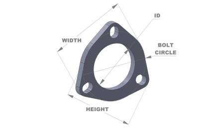 Vibrant Performance - Vibrant Performance 3-Bolt T304 SS Exhaust Flange (2.75in I.D.)