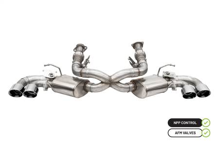 CORSA Performance - Corsa 2020-25 Corvette C8 3in Valved Cat-Back 4.5in Pol Quad Tips - Fits Factory Perf Exhaust w/ AFM