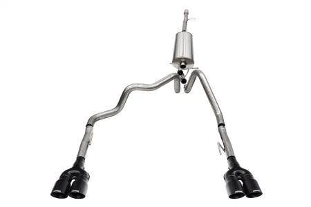 CORSA Performance - Corsa 19-23 GMC Sierra 1500 Cat-Back Dual Rear Exit with Twin 4in Black Powder Coat Pro-Series Tips