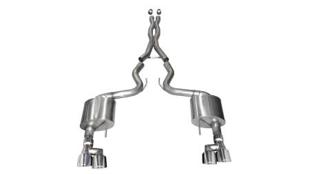 CORSA Performance - Corsa 2018-2023 Ford Mustang V8 5.0L 3in Cat-Back Dual Rear Exit w/ 4in Polished Pro-Series Tips