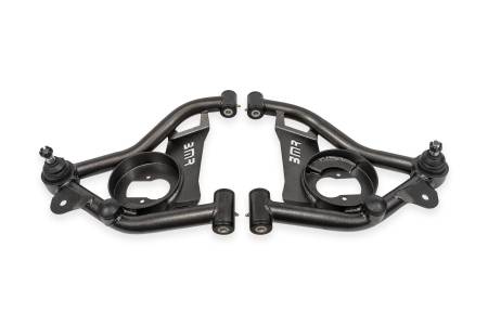 BMR Suspension - BMR 82-92 F-Body A-arms Lower DOM, Non-adj Delrin Bushings Spring Pocket - Black Hammertone