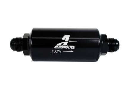 Aeromotive - Aeromotive In-Line Filter - AN -10 size Male - 10 Micron Microglass Element - Bright-Dip Black
