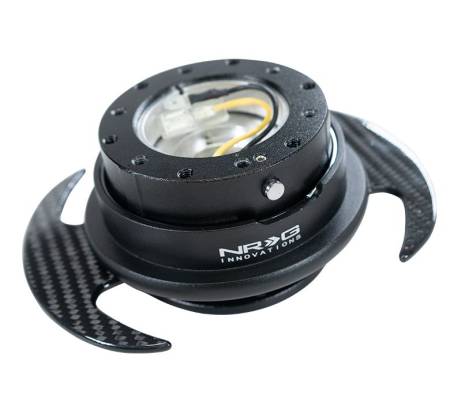 NRG Innovations - NRG Innovations Quick Release Kit Gen 3.0 - Black Body / Black Ring w/ Carbon Fiber Handles