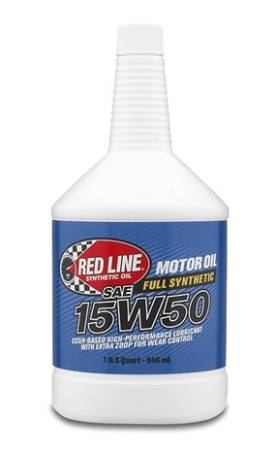 Red Line Synthetic Oil - Red Line Oil 15W50 Synthetic Motor Oil 1 Quart - Case of 12