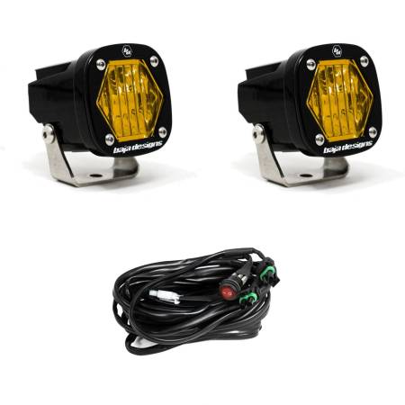 Baja Designs - Baja Designs S1 Amber Wide Cornering LED Light w/ Mounting Bracket Pair
