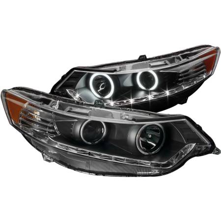 ANZO Headlights, Tail Lights and More  - ANZO 2009-2012 Acura Tsx Projector Headlights w/ Halo Black (CCFL) (HID Compatible)