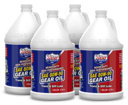 Lucas Oil - Lucas Gear Oil - Heavy Duty - 80W90 - Conventional - 1 gal - Set of 4