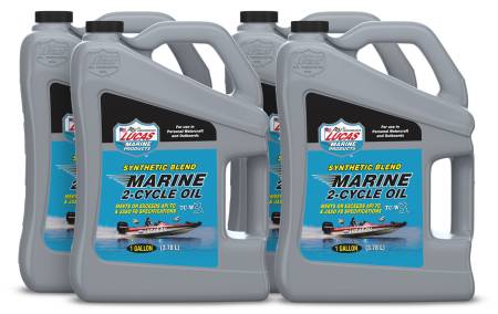 Lucas Oil - Lucas 2 Stroke Oil - TC-W3 - Semi-Synthetic - 1 gal - Marine - Set of 4