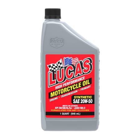 Lucas Oil - Lucas Synthetic SAE 20w50 Motorcycle Oil 1 Qt