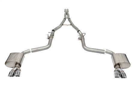 CORSA Performance - Corsa 15-23 Challenger SRT/Hellcat/Demon/Redeye 2.75in Valved CB DR Exit w/ Twin 3.5in Pol Pro Tips