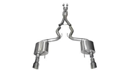 CORSA Performance - Corsa 2015-2017 Ford Mustang GT 5.0 3in Cat Back Exhaust Polish Dual 4.5in Tip (Xtreme)