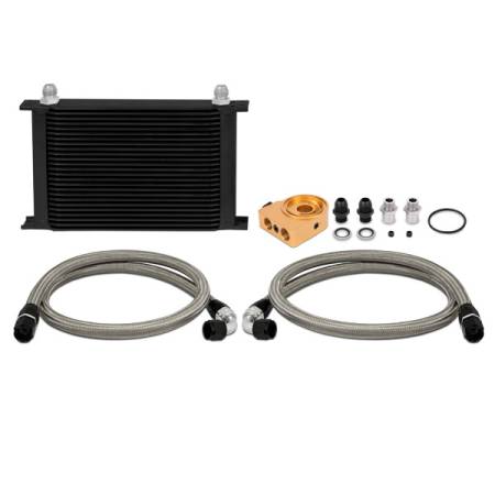 Mishimoto - Mishimoto Universal Thermostatic 25 Row Oil Cooler Kit (Black Cooler)