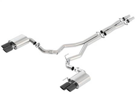 Borla - Borla 2018 Ford Mustang GT (A/T / M/T) 3in ATAK Catback Exhaust w/o Valves w/ Black Chrome Tips