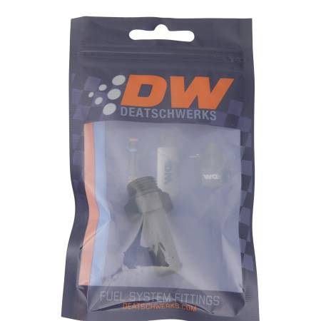DeatschWerks - DeatschWerks 6AN ORB Male to 1/2in Male Barb Fitting (Incl O-Ring) - Anodized Matte Black