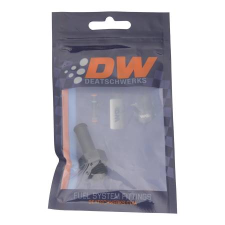 DeatschWerks - DeatschWerks 6AN ORB Male to 3/8in Male Barb Fitting (Incl O-Ring) - Anodized Matte Black