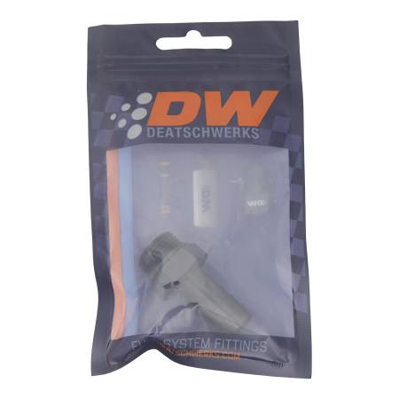 DeatschWerks - DeatschWerks 8AN ORB Male to 1/2in Male Triple Barb Fitting (Incl O-Ring) - Anodized Matte Black