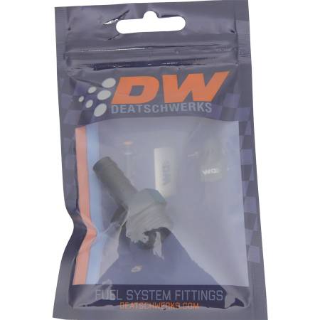 DeatschWerks - DeatschWerks 8AN ORB Male to 3/8in Male Triple Barb Fitting (Incl O-Ring) - Anodized Matte Black