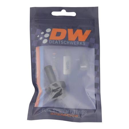 DeatschWerks - DeatschWerks 8AN ORB Male to 3/8in Male Barb Fitting (Incl O-Ring) - Anodized Matte Black