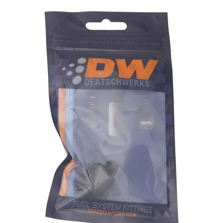 DeatschWerks - DeatschWerks 6AN Female Flare Swivel to 5/16in Single Hose Barb - Anodized Matte Black