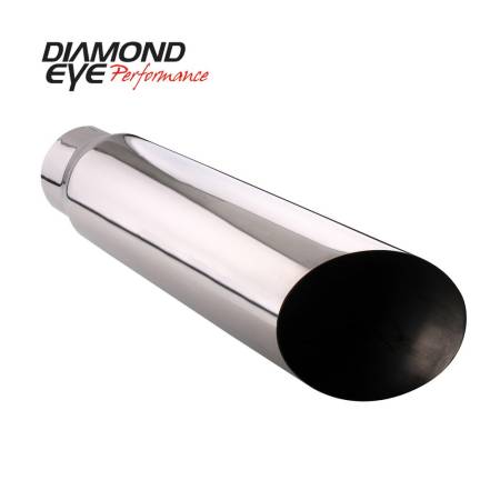 Diamond Eye Performance - Diamond Eye Exhaust Tail Pipe Tip, Tip; Bolt-On Angle Cut; 5In. Id X 6In. Od X 18In. Long;