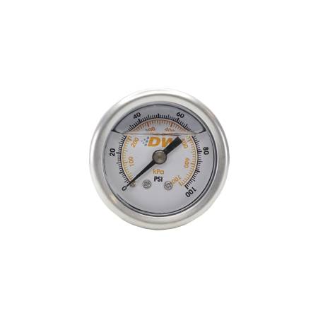 DeatschWerks - DeatschWerks 0-100 PSI 1/8in NPT Mechanical Fuel Pressure Gauge 1.5in Diameter Black Housing