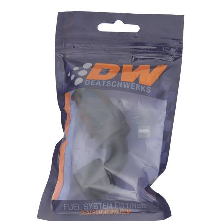 DeatschWerks - DeatschWerks 8AN Female Swivel 90-Degree Hose End PTFE (Incl 1 Olive Insert) - Anodized Matte Black