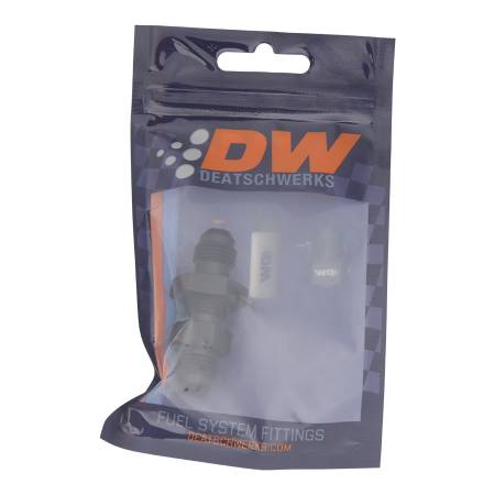 DeatschWerks - DeatschWerks 6AN Male Flare to 6AN Male Flare Bulkhead Adapter (Incl Nut) - Anodized Matte Black