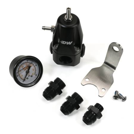DeatschWerks - DeatschWerks DWR1000 AFPR + Pressure Gauge + 8AN Fittings - Anodized Black