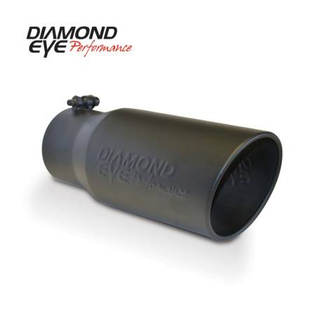 Diamond Eye Performance - Diamond Eye Exhaust Tail Pipe Tip, 4" Inlet X 5" Outlet X 12" Long Bolt On Rolled Angle Black Exhaust Tip