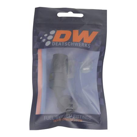 DeatschWerks - DeatschWerks 6AN Female Swivel 45-Degree Hose End CPE - Anodized Matte Black
