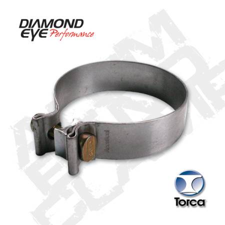 Diamond Eye Performance - Diamond Eye Exhaust Clamp, Performance Diesel Exhaust Part-4In. 304 Stainless Steel Torca Band Clamp