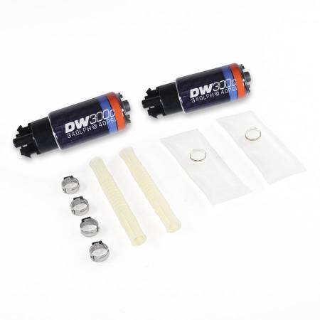 DeatschWerks - DeatschWerks 340lph DW300C Compact Fuel Pump w/ Install Kit 03-04 Ford Mustang Cobra (2 Pumps)