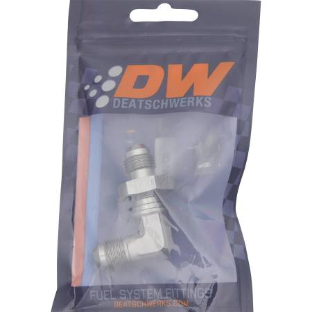 DeatschWerks - DeatschWerks 6AN Male Flare To 6AN Male Flare Bulkhead Adapter 90-Degree (Incl. Nut)