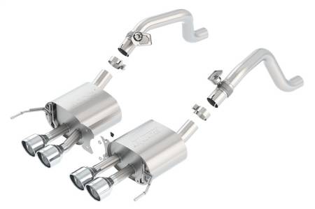 Borla - Borla 14-15 Chevy Corvette C7 w/ AFM w/o NPP S Type Rear Section Exhaust Quad Rd RL Tips