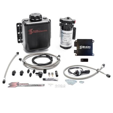 Snow Performance - Snow Performance Stg 2 Boost Cooler Prog. Engine Mount Water Injection Kit (SS Braid Line & 4AN)