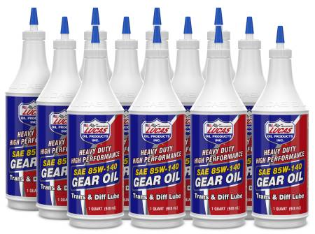 Lucas Oil - Lucas Gear Oil - Heavy Duty - 85W140 - Conventional - 1 qt - Set of 12