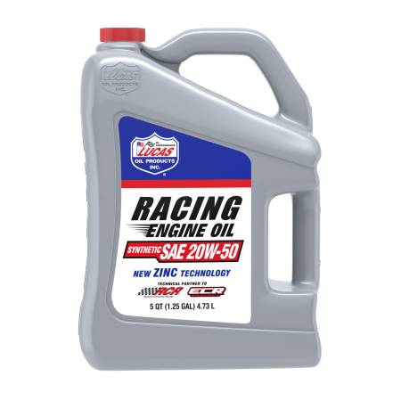 Lucas Oil - Lucas Motor Oil - Racing - High Zinc - 20W50 - Synthetic - 5 qt - Each